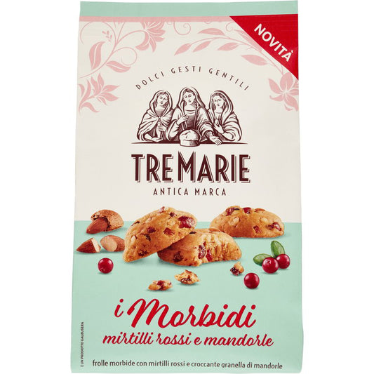 Tre Marie Minkšti spanguolių ir migdolų sausainiai, 300 g